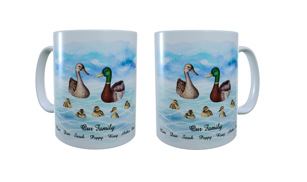 Duck Our Family Mug, Duck Customised Family Mug, Custom Mug - Click Image to Close